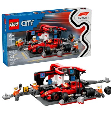 Конструктор LEGO CITY 60443 "Пит-стоп F1 и команда болида Ferrari"